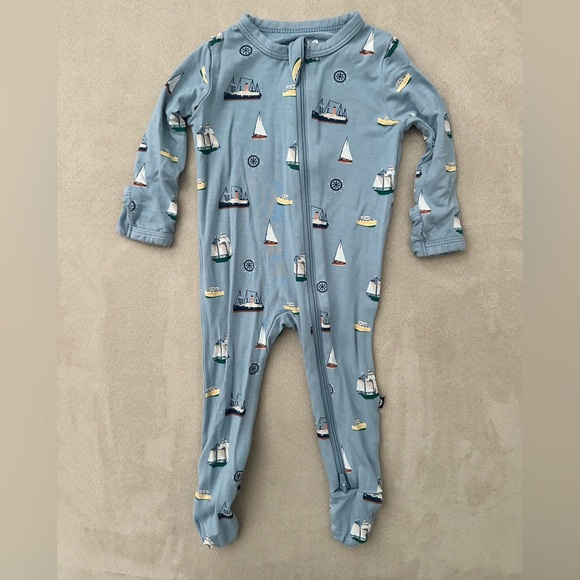 Kyte BABY Nautical Print Baby Zippered Footie - Picture 1 of 4
